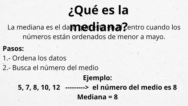 Medida de tendencia central: Mediana y Moda