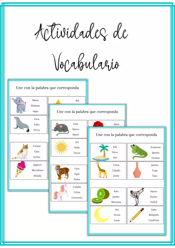 Fichas De Vocabulario Con Las Letras Del Abecedario Spanish Words The