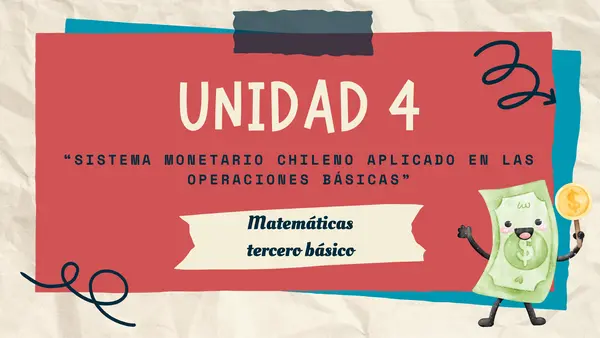 UNIDAD 4 MATEMÁTICAS "SISTEMA MONETARIO" TERCERO BÁSICO MATEMÁTICA