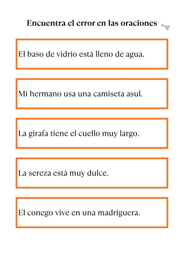 Actividad para trabajar ortografía visual de palabras