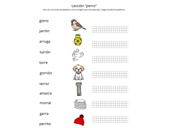 Actividad complementaria para Lección "perro", Método Matte
