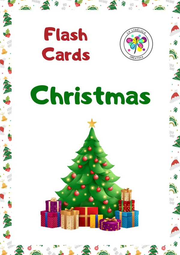 Flash Cards christmas characters december color cut no prep