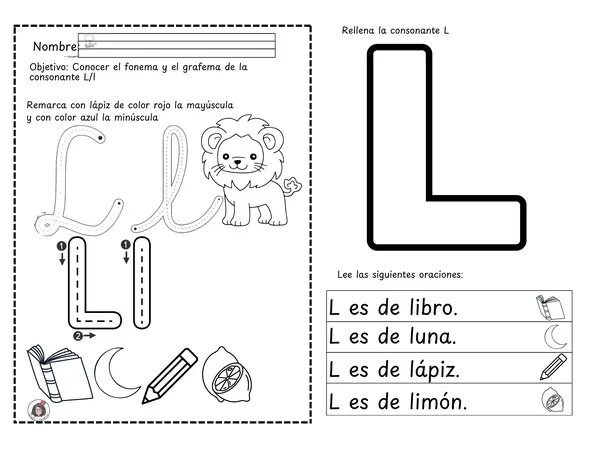 Cuadernillo Consonante L – Lectura Inicial (4 clases) 
