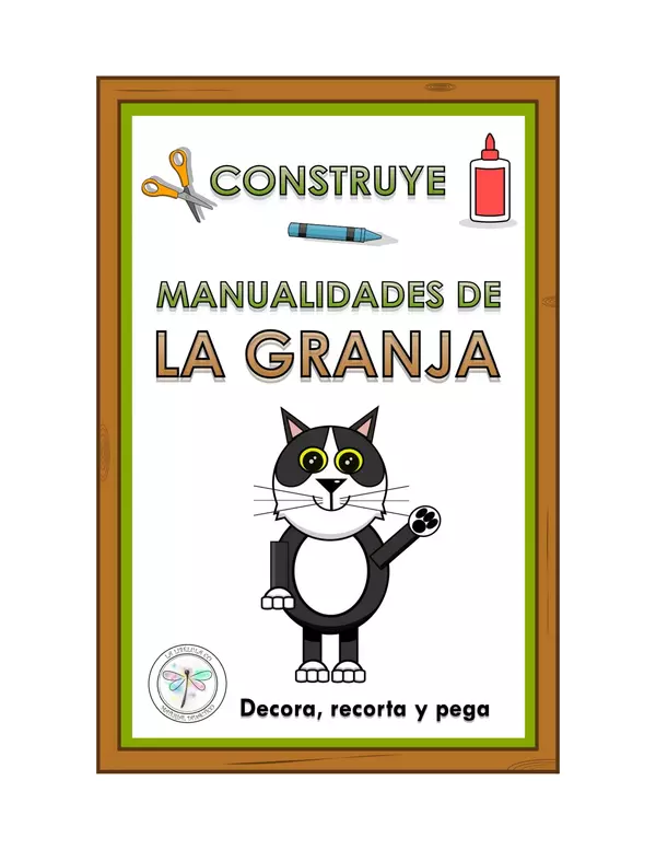 Construye a La Granja Gato Puzzle Color Recortar