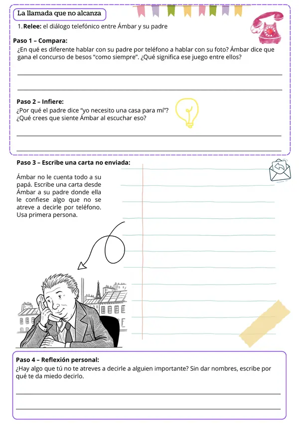  Ficha "Ámbar en cuarto" – Plan Lector 