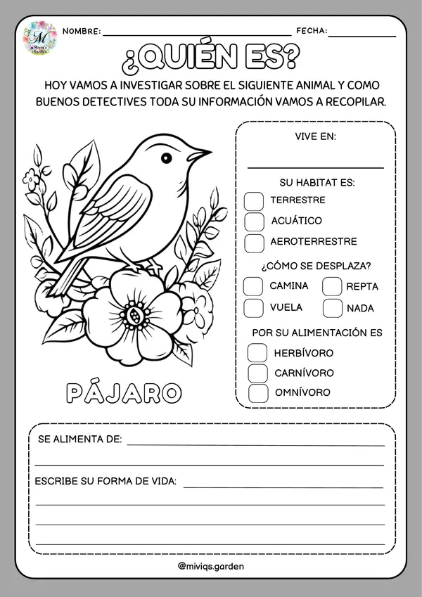 Mi Bitácora de Animales (70 animales)