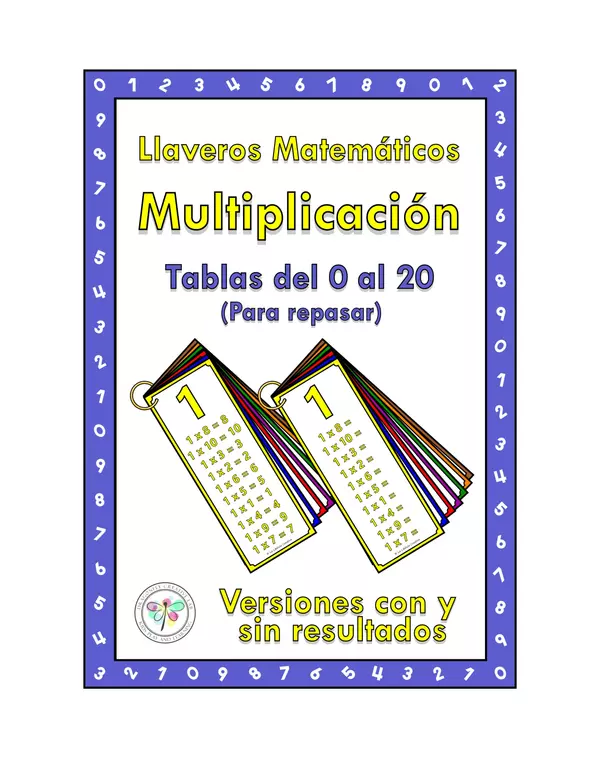Llavero matemático repaso multiplicación números tablas 
