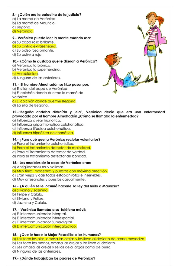 Prueba Lectura - Verónica la niña biónica
