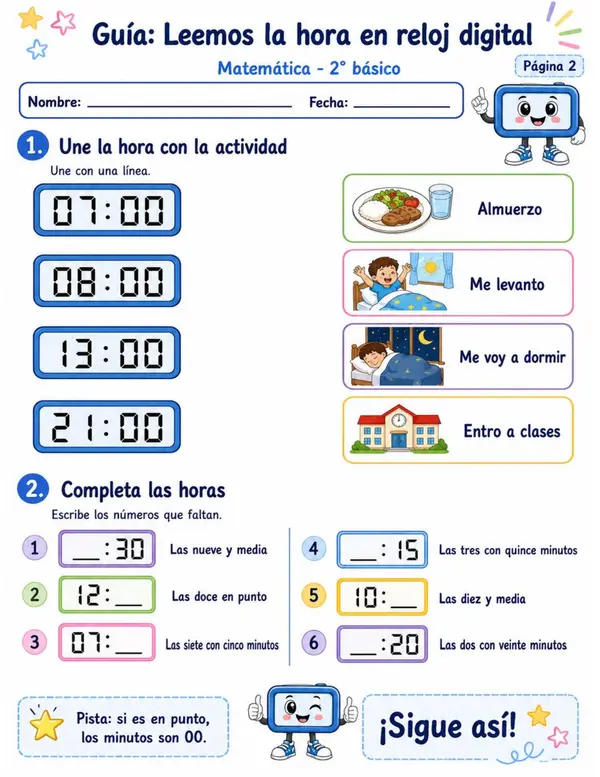 Guia reloj digital 