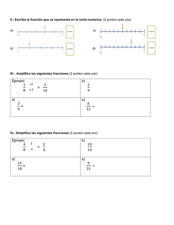 Adecuación 8º básico evaluación de fracciones