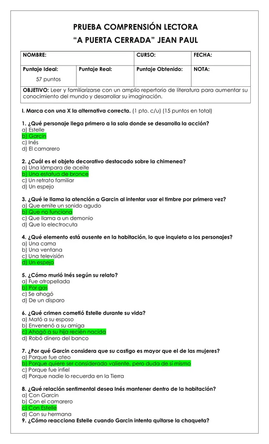 Prueba lectura - A puerta cerrada 