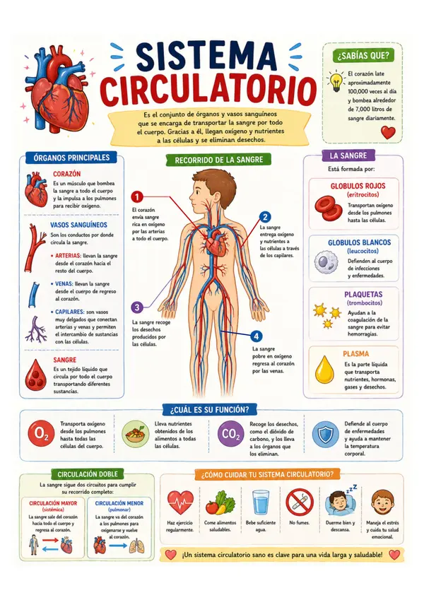  Póster educativo: El sistema circulatorio