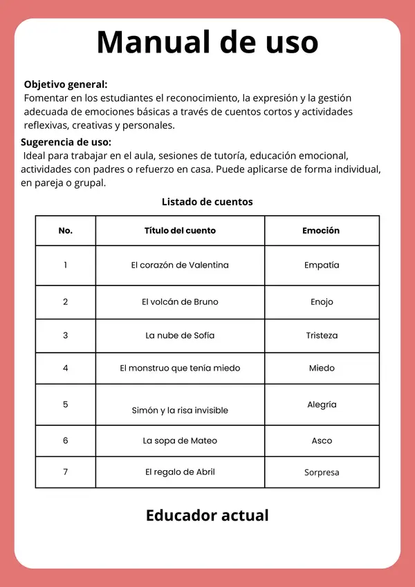Cuadernillo: Cuentos y emociones
