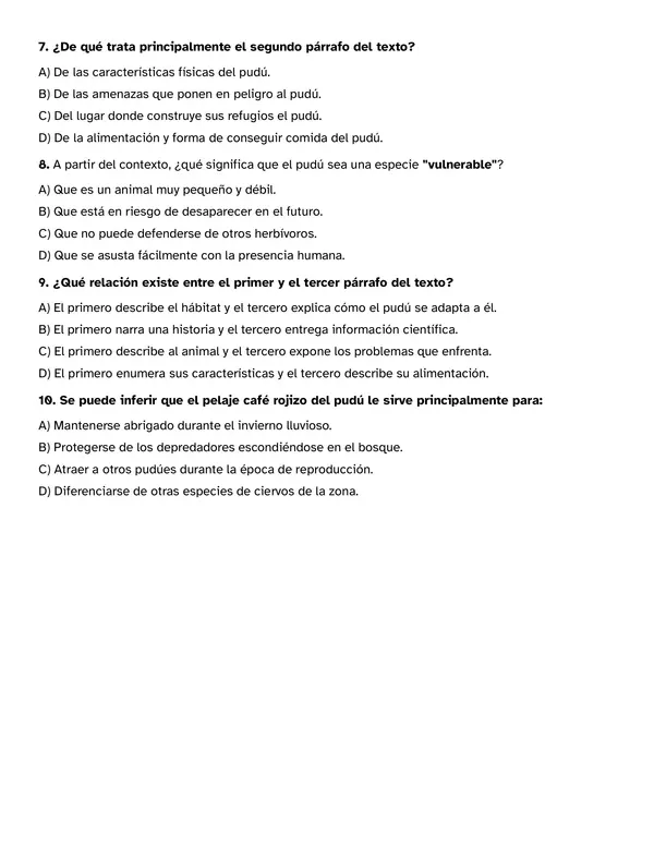 Ensayo SIMCE 1 6° año Lenguaje y Comunicación