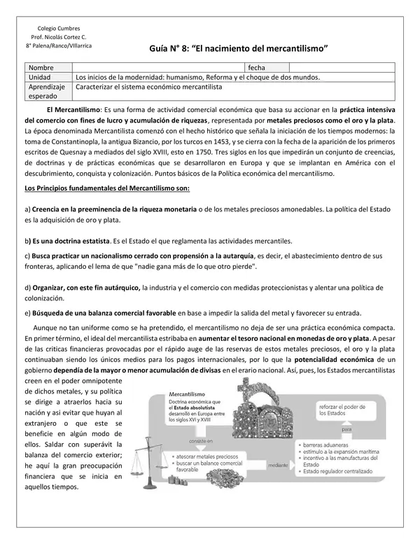 Guía N° 8: “El nacimiento del mercantilismo”