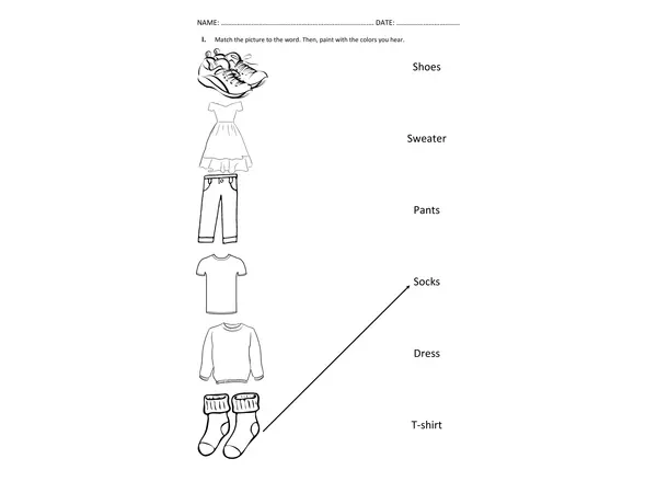 Guía formativa inglés unidad My Clothes tercero básico