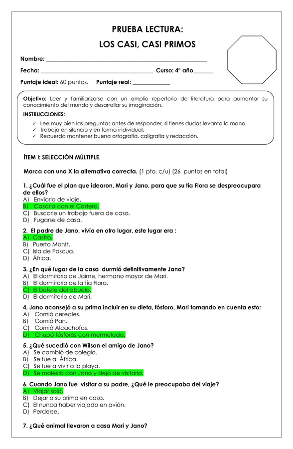 Prueba Lectura - Los casi, casi primos