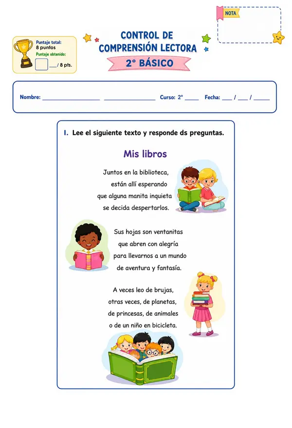 CONTROL DE COMPRENSIÓN LECTORA – 2° BÁSICO