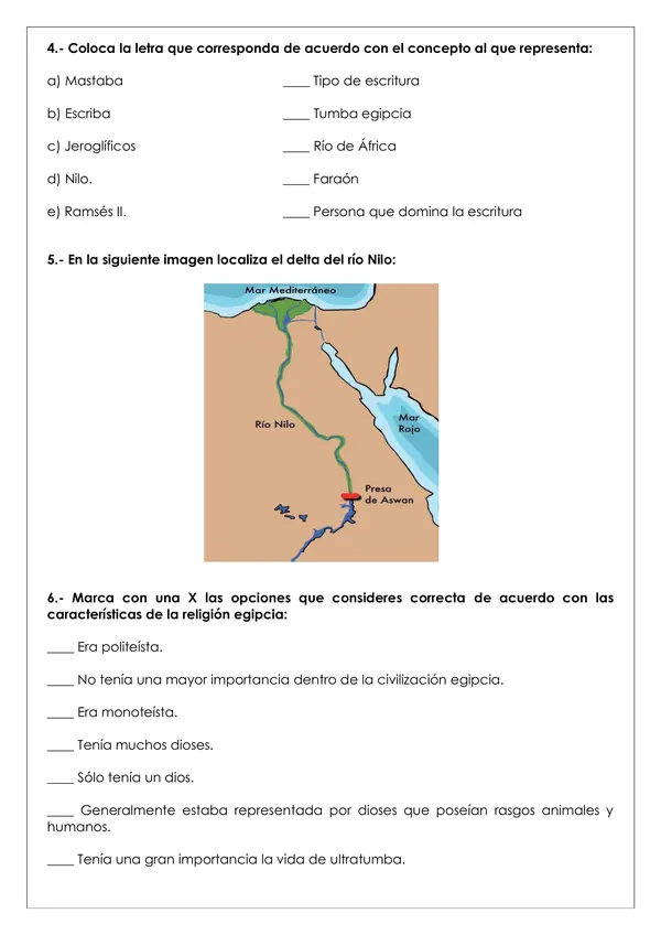 Guía de trabajo - Sociedad en el antiguo Egipto