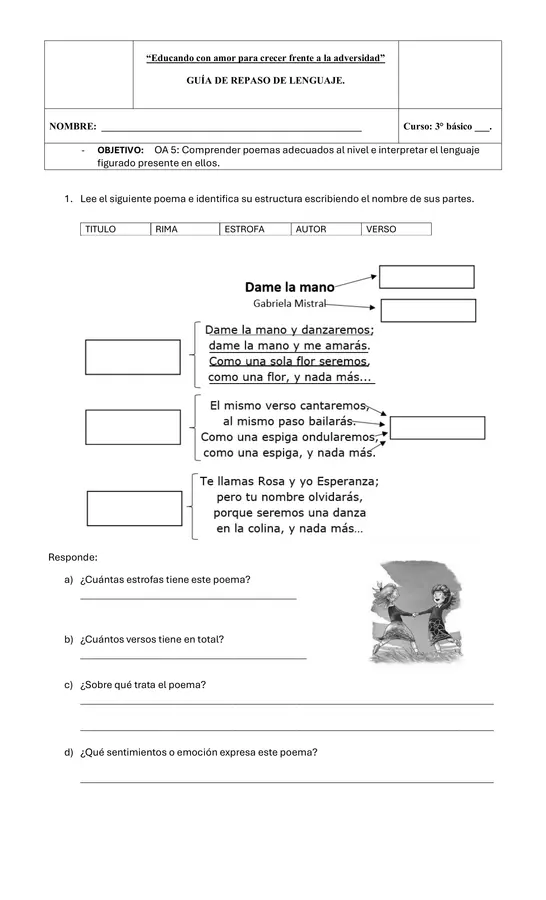 Guía POEMA Y SUSTANTIVOS