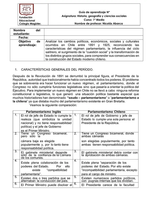 Guía de aprendizaje Chile Finesecular