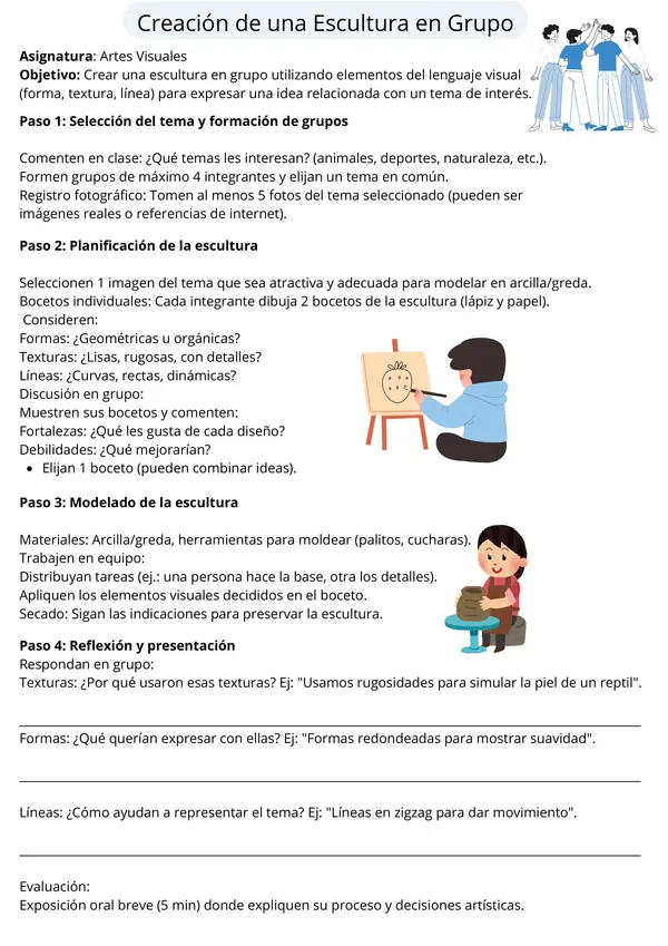 Artes Visuales, escultura en grupo