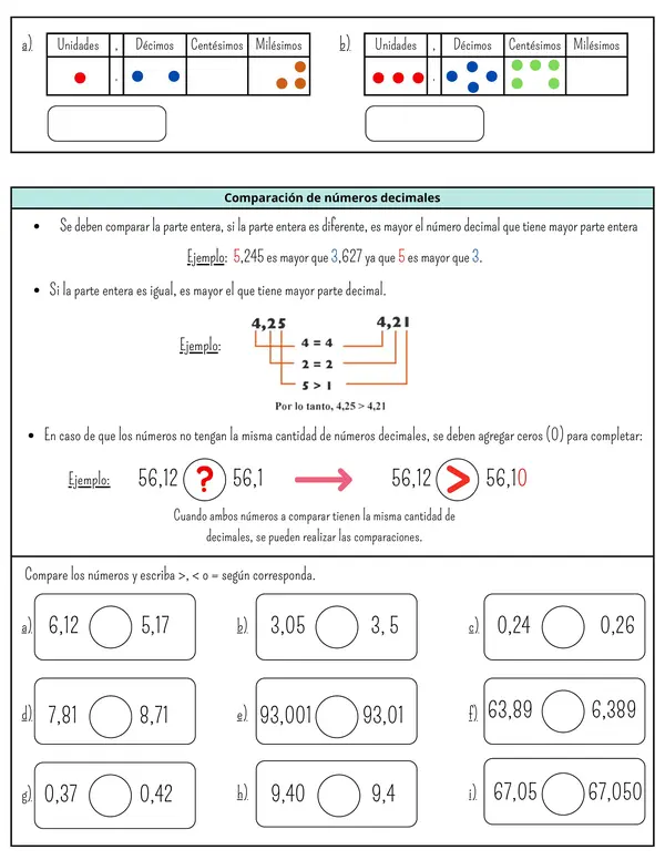 Repaso evaluación fracciones y números decimales
