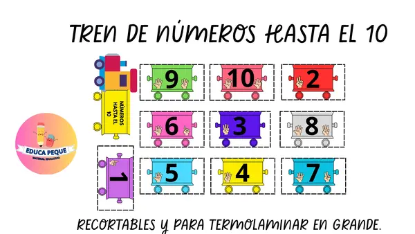 "¡Vamos contando! Armamos el tren del 1 al 10"