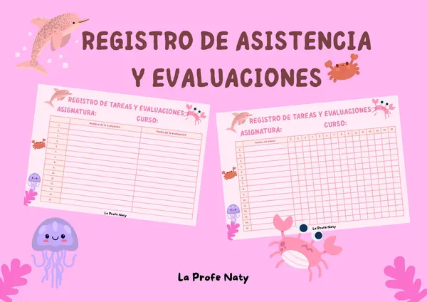 Registro de tareas y evaluaciones 