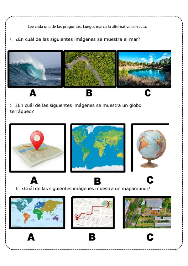 Prueba de historia "Chile y sus paisajes naturales y culturales"