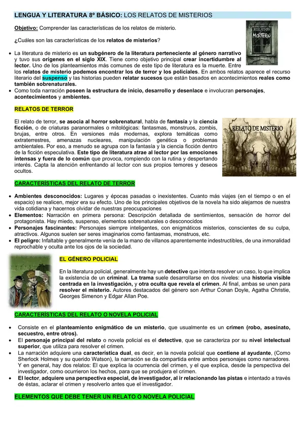 Relatos de misterios en la literatura