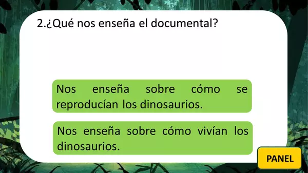 Comprensión lectura oral "Los dinosaurios"