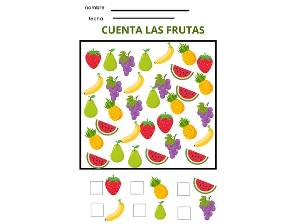 Guía contando las frutas pre-básica