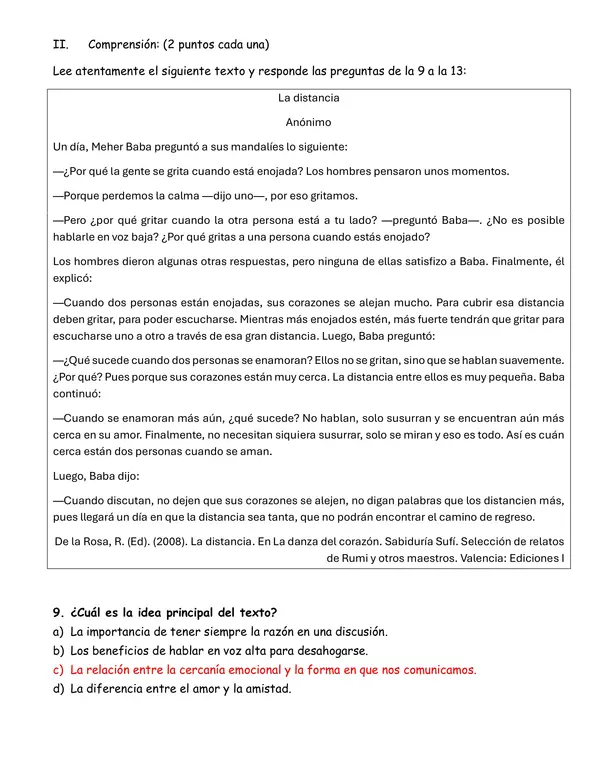 Evaluación sobre género narrativo 7° año