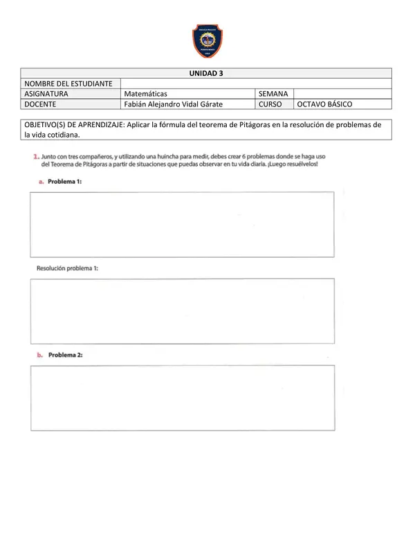 Aplicar la fórmula del teorema de Pitágoras en la resolución de problemas de la vida cotidiana.