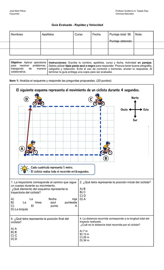 GUÍA EVALUADA RAPIDEZ Y VELOCIDAD