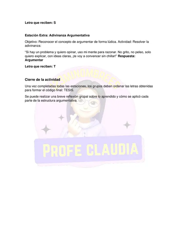 MISIÓN ARGUMENTATIVA