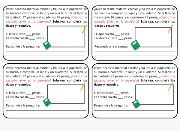 Ticket de sálida resolución de problemas 2° básico - suma