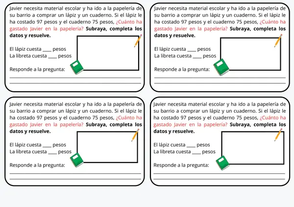 Ticket de sálida resolución de problemas 2° básico - suma