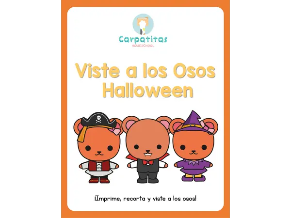 Juego Imprimible Viste a los Osos Halloween