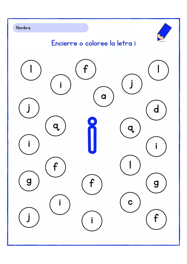 Actividad de identificación de la letra i | profe.social