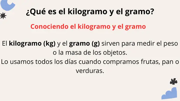 Relación kilos y gramos