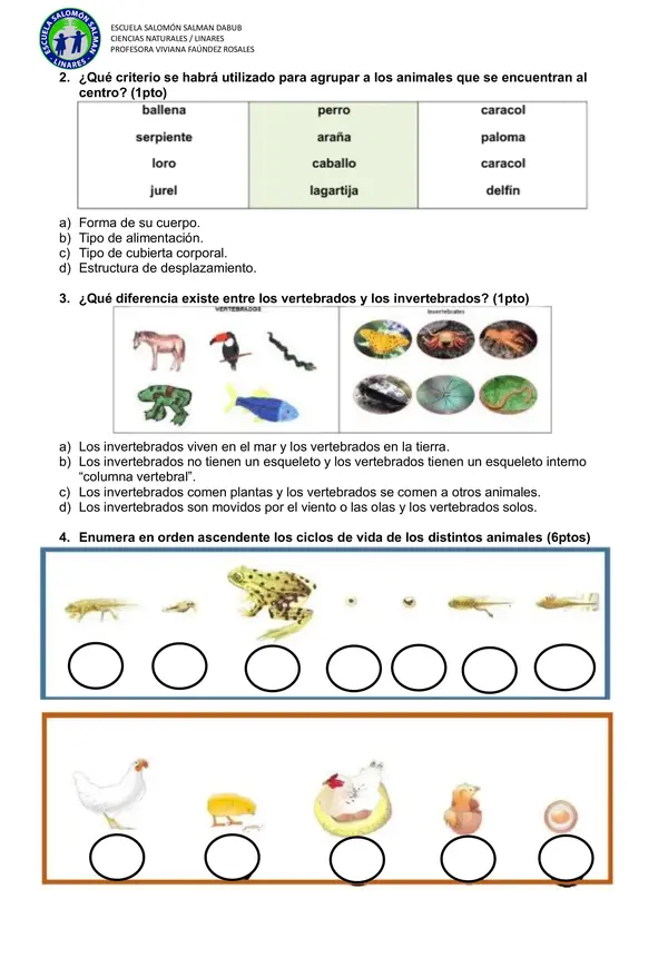 DIAGNÓSTICO CIENCIAS 3RO BÁSICO