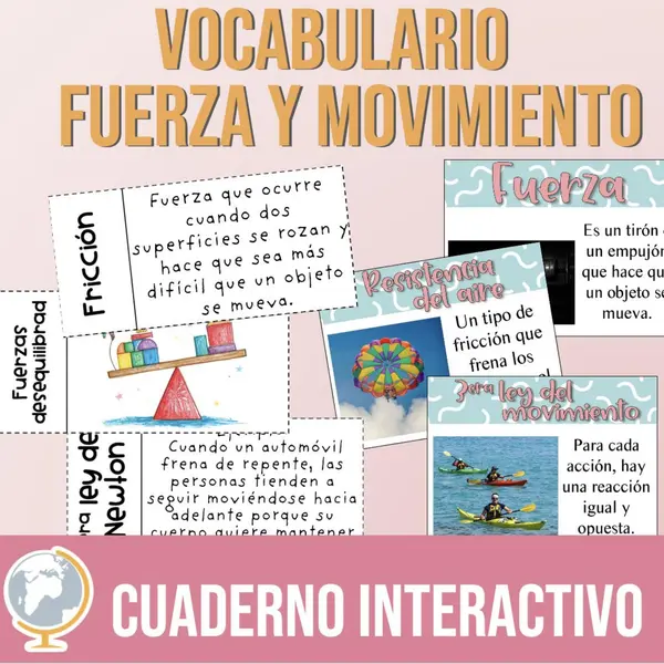 Fuerza y Movimiento Cuaderno interactivo de vocabulario
