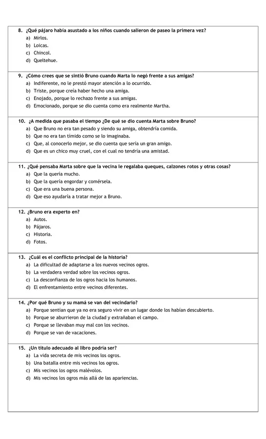 Prueba del libro 5to "Mis Vecinos los ogros"