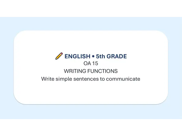 OA 15 5° Básico Inglés