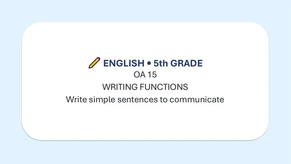 OA 15 5° Básico Inglés