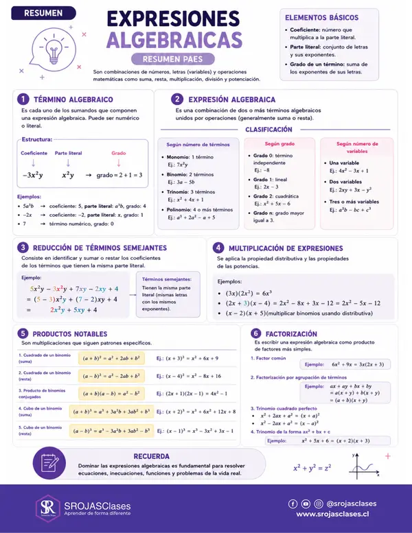 Resumen PAES M1 - Eje Álgebra