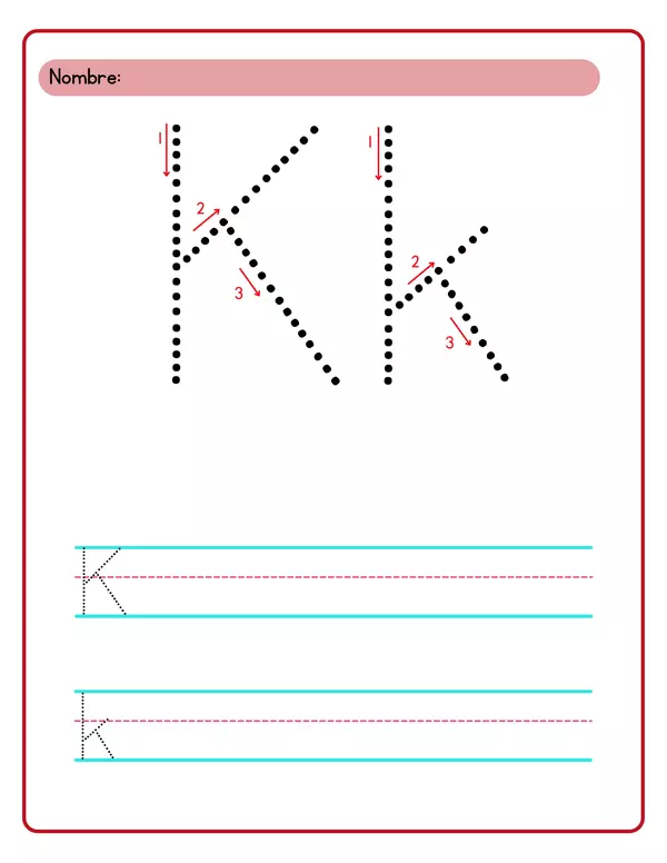 Caligrafía de la letra Kk