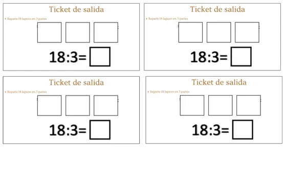 Ticket de salida reparto equitativo